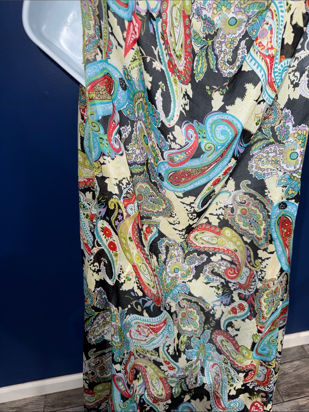 Paisley Lightweight Open Front Vest Cardigan SizeS/M - Picture 9 of 10